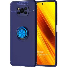Microsonic Xiaomi Poco X3 NFC Kickstand Ring Holder Lacivert Kılıf