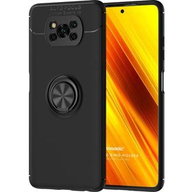 Microsonic Xiaomi Poco X3 NFC Kickstand Ring Holder Siyah Kılıf