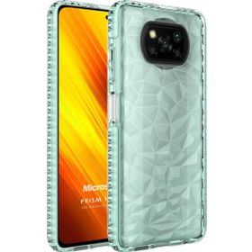 Microsonic Xiaomi Poco X3 NFC Prism Hybrid Yeşil Cep Telefonu Kılıfı