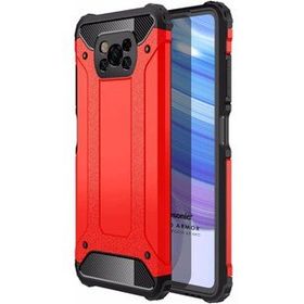 Microsonic Xiaomi Poco X3 NFC Rugged Armor Kırmızı Kılıf