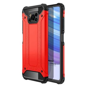 Microsonic Xiaomi Poco X3 NFC Rugged Armor Kırmızı Kılıf