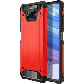 Microsonic Xiaomi Poco X3 NFC Rugged Armor Kırmızı Kılıf