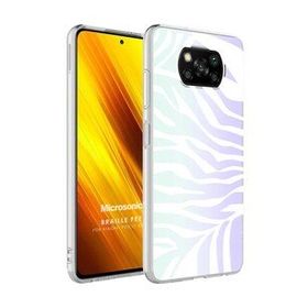 Microsonic Xiaomi Poco X3 Pro Braille Feel Desenli Zebra Cep Telefonu Kılıfı