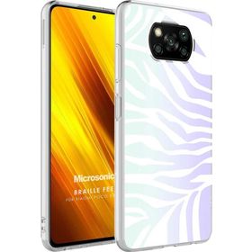 Microsonic Xiaomi Poco X3 Pro Braille Feel Desenli Zebra Cep Telefonu Kılıfı