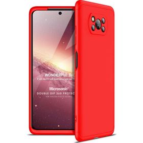 Microsonic Xiaomi Poco X3 Pro Double Dip 360 Protective Kırmızı Cep Telefonu Kılıfı