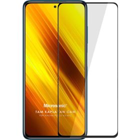 Microsonic Xiaomi Poco X3 Pro Tam Kaplayan Temperli Siyah Cam Ekran Koruyucu