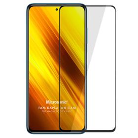 Microsonic Xiaomi Poco X3 Pro Tam Kaplayan Temperli Siyah Cam Ekran Koruyucu