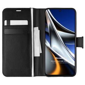 Microsonic Xiaomi Poco X4 Pro 5G Delux Leather Wallet Siyah Cep Telefonu Kılıfı