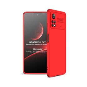 Microsonic Xiaomi Poco X4 Pro 5G Double Dip 360 Kırmızı Kılıf