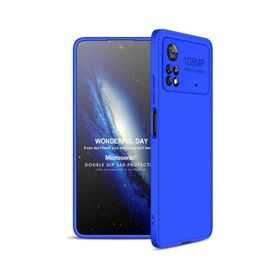 Microsonic Xiaomi Poco X4 Pro 5G Double Dip 360 Mavi Cep Telefonu Kılıfı