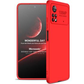 Microsonic Xiaomi Poco X4 Pro 5G Double Dip 360 Protective Kırmızı Cep Telefonu Kılıfı