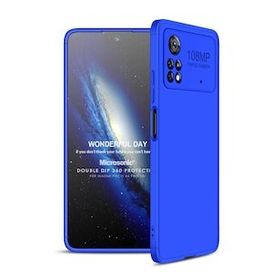 Microsonic Xiaomi Poco X4 Pro 5G Double Dip 360 Protective Mavi Cep Telefonu Kılıfı