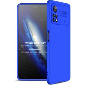 Microsonic Xiaomi Poco X4 Pro 5G Double Dip 360 Protective Mavi Cep Telefonu Kılıfı