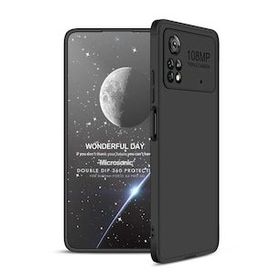 Microsonic Xiaomi Poco X4 Pro 5G Double Dip 360 Protective Siyah Cep Telefonu Kılıfı