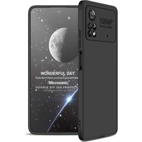 Microsonic Xiaomi Poco X4 Pro 5G Double Dip 360 Protective Siyah Cep Telefonu Kılıfı