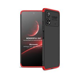 Microsonic Xiaomi Poco X4 Pro 5G Double Siyah Kırmızı Kılıf