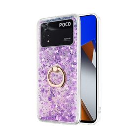 Microsonic Xiaomi Poco X4 Pro 5G Glitter Liquid Holder Mor Cep Telefonu Kılıfı