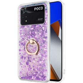 Microsonic Xiaomi Poco X4 Pro 5G Glitter Liquid Holder Mor Cep Telefonu Kılıfı