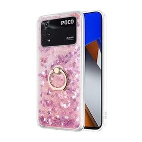 Microsonic Xiaomi Poco X4 Pro 5G Glitter Liquid Holder Pembe Kılıf