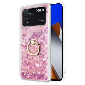 Microsonic Xiaomi Poco X4 Pro 5G Glitter Liquid Holder Pembe Kılıf