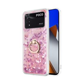 Microsonic Xiaomi Poco X4 Pro 5G Glitter Liquid Holder Pembe Kılıf