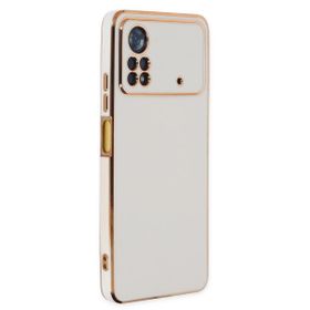 Microsonic Xiaomi Poco X4 Pro 5G Olive Plated Beyaz Cep Telefonu Kılıfı