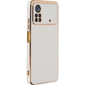 Microsonic Xiaomi Poco X4 Pro 5G Olive Plated Beyaz Cep Telefonu Kılıfı