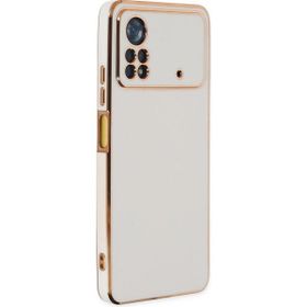 Microsonic Xiaomi Poco X4 Pro 5G Olive Plated Beyaz Cep Telefonu Kılıfı