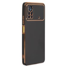 Microsonic Xiaomi Poco X4 Pro 5G Olive Plated Siyah Cep Telefonu Kılıfı