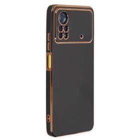 Microsonic Xiaomi Poco X4 Pro 5G Olive Plated Siyah Cep Telefonu Kılıfı