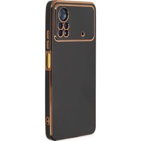 Microsonic Xiaomi Poco X4 Pro 5G Olive Plated Siyah Cep Telefonu Kılıfı