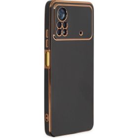 Microsonic Xiaomi Poco X4 Pro 5G Olive Plated Siyah Cep Telefonu Kılıfı