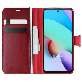 Microsonic Xiaomi Redmi 10 2022 Delux Leather Wallet Kırmızı Kılıf