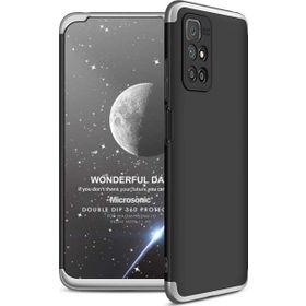 Microsonic Xiaomi Redmi 10 2022 Double Dip 360 Protective Siyah Gri Cep Telefonu Kılıfı