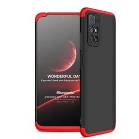 Microsonic Xiaomi Redmi 10 2022 Double Dip 360 Protective Siyah Kırmızı Kılıf