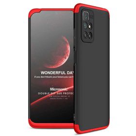 Microsonic Xiaomi Redmi 10 2022 Double Dip 360 Protective Siyah Kırmızı Kılıf