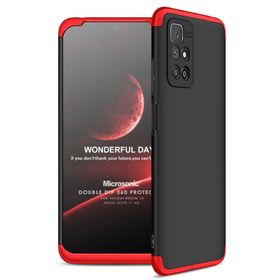 Microsonic Xiaomi Redmi 10 2022 Double Dip 360 Protective Siyah Kırmızı Kılıf
