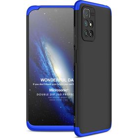Microsonic Xiaomi Redmi 10 2022 Double Dip 360 Protective Siyah Mavi Kılıf