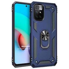 Microsonic Xiaomi Redmi 10 2022 Military Ring Holder Lacivert Kılıf