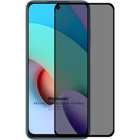 Microsonic Xiaomi Redmi 10 2022 Privacy 5D Gizlilik Filtreli Siyah Cam Ekran Koruyucu
