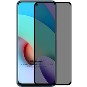 Microsonic Xiaomi Redmi 10 2022 Privacy 5D Gizlilik Filtreli Siyah Cam Ekran Koruyucu