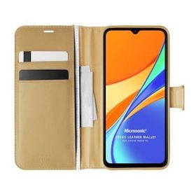 Microsonic Xiaomi Redmi 10A Delux Leather Wallet Gold Cep Telefonu Kılıfı