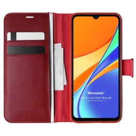 Microsonic Xiaomi Redmi 10A Delux Leather Wallet Kırmızı Cep Telefonu Kılıfı