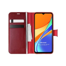 Microsonic Xiaomi Redmi 10A Delux Leather Wallet Kırmızı Cep Telefonu Kılıfı
