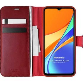 Microsonic Xiaomi Redmi 10A Delux Leather Wallet Kırmızı Cep Telefonu Kılıfı