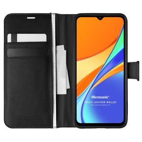 Microsonic Xiaomi Redmi 10A Delux Leather Wallet Siyah Kılıf
