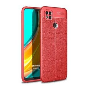 Microsonic Xiaomi Redmi 10A Deri Dokulu Silikon Kırmızı Cep Telefonu Kılıfı
