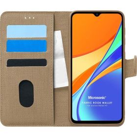Microsonic Xiaomi Redmi 10A Fabric Book Wallet Gold Cep Telefonu Kılıfı