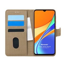 Microsonic Xiaomi Redmi 10A Fabric Book Wallet Gold Cep Telefonu Kılıfı