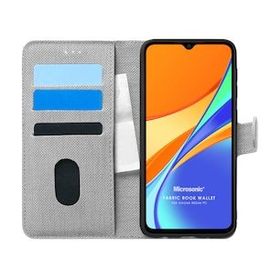 Microsonic Xiaomi Redmi 10A Fabric Book Wallet Gri Kılıf